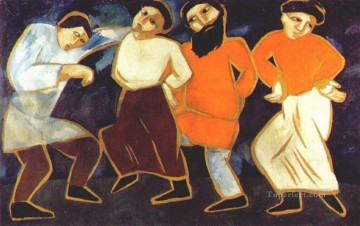 Abstract and Decorative Painting - peasants dancing abstract